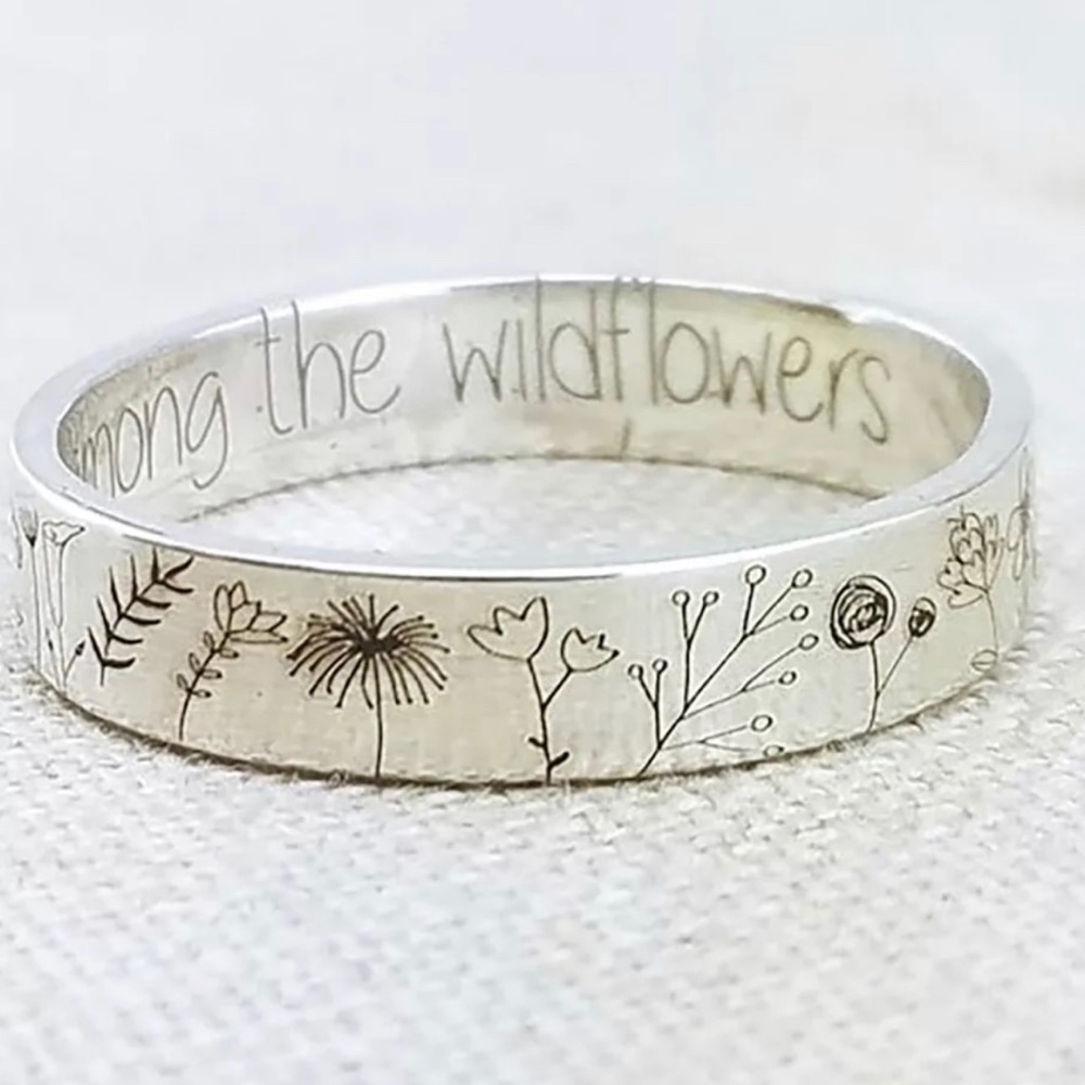 Vintage carved flower ring